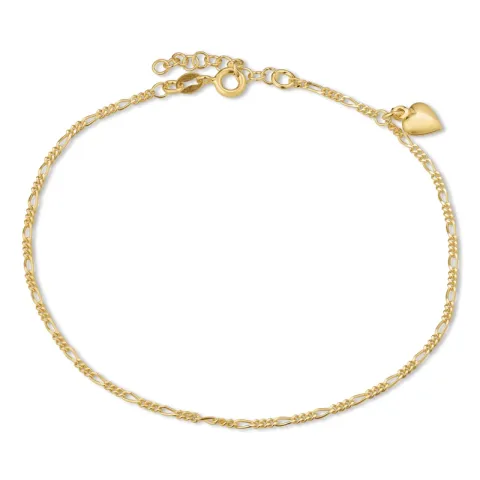 Kollektionsprøve ankelkæde i forgyldt sølv med vedhæng i forgyldt sølv