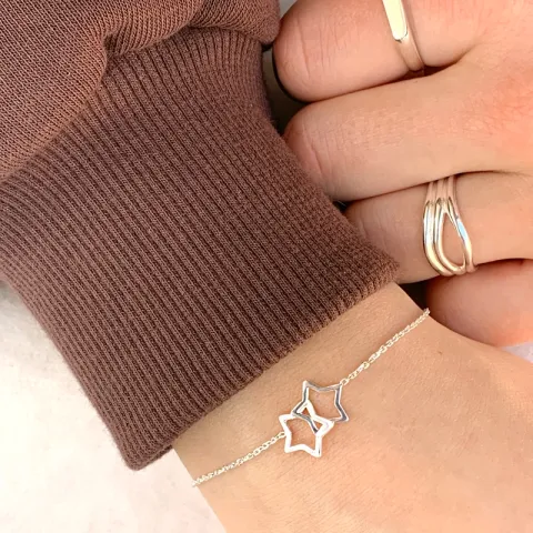 stjerne armbånd i sølv med vedhæng i sølv