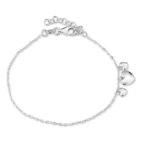 hjerte armbånd i sølv med vedhæng i sølv