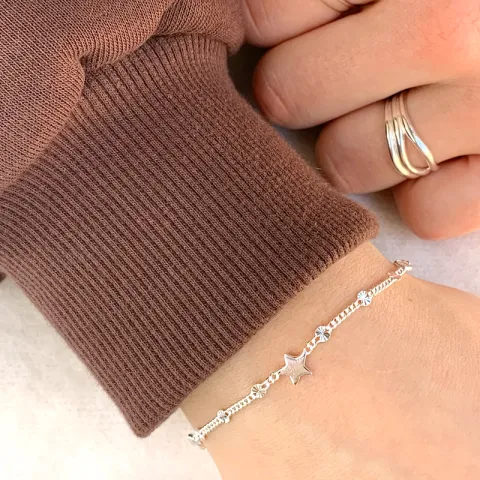 stjerne armbånd i sølv med vedhæng i sølv