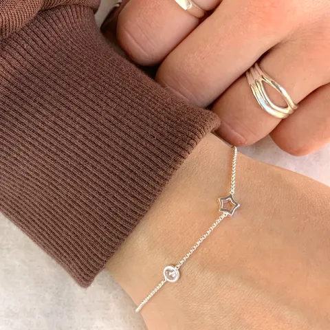 stjerne armbånd i sølv med vedhæng i sølv