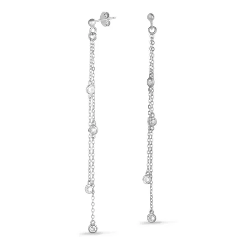 lange kæde øreringe i sølv