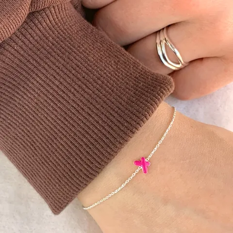 sommerfugl børnearmbånd i sølv med vedhæng i sølv