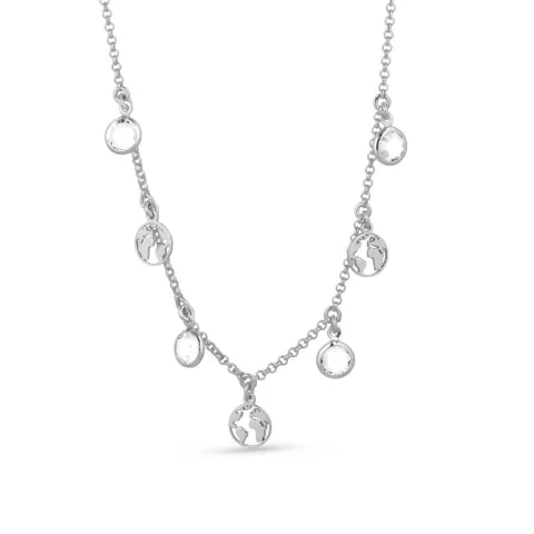 world halskæde i sølv med vedhæng i sølv