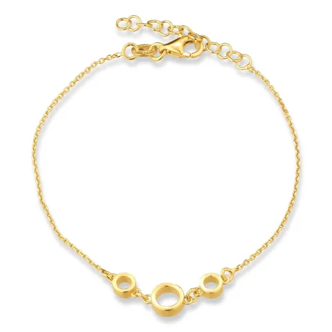 rund armbånd i forgyldt sølv med vedhæng i forgyldt sølv