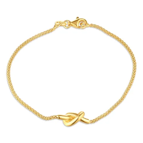 armbånd i forgyldt sølv med vedhæng i forgyldt sølv