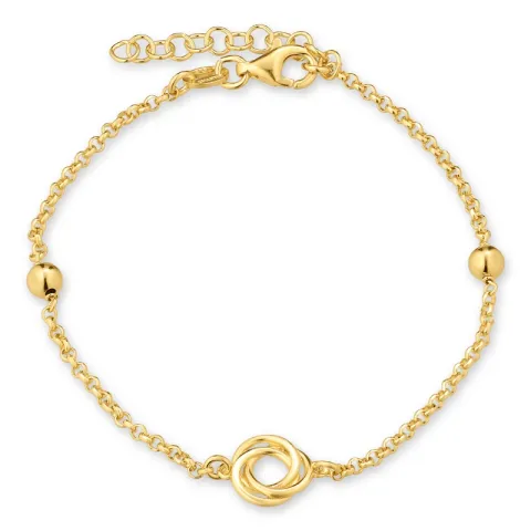 armbånd i forgyldt sølv med vedhæng i forgyldt sølv