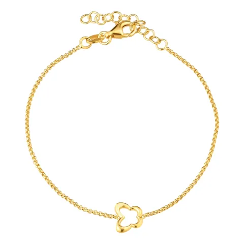 sommerfugl armbånd i forgyldt sølv med vedhæng i forgyldt sølv