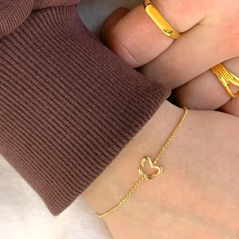 sommerfugl armbånd i forgyldt sølv med vedhæng i forgyldt sølv