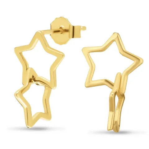 stjerne øreringe i forgyldt sølv