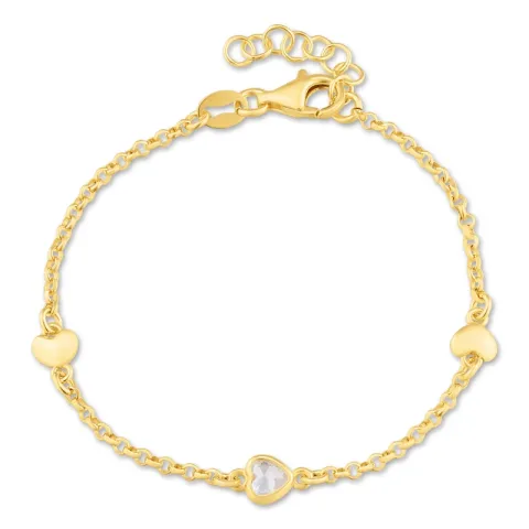 børnearmbånd i forgyldt sølv med vedhæng i forgyldt sølv