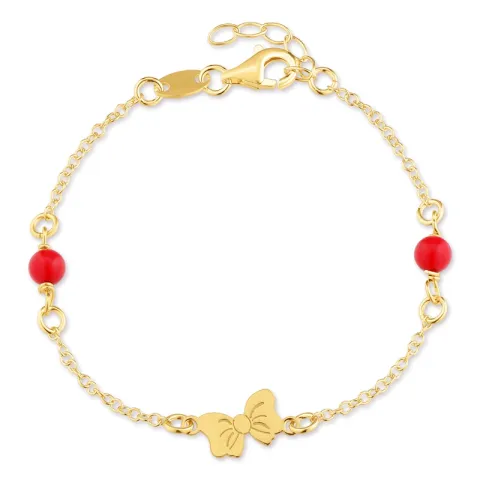 sommerfugl børnearmbånd i forgyldt sølv med vedhæng i forgyldt sølv