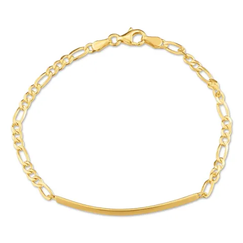 armbånd i forgyldt sølv med vedhæng i forgyldt sølv