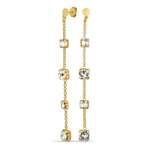 lange kæde øreringe i forgyldt sølv