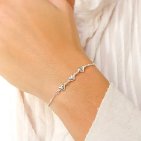 hjerte armbånd i sølv