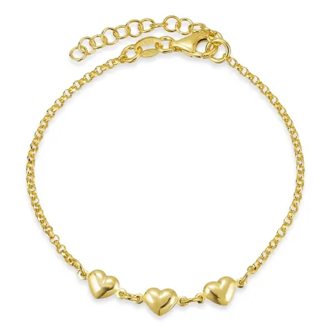 hjerte ankelkæde i forgyldt sølv