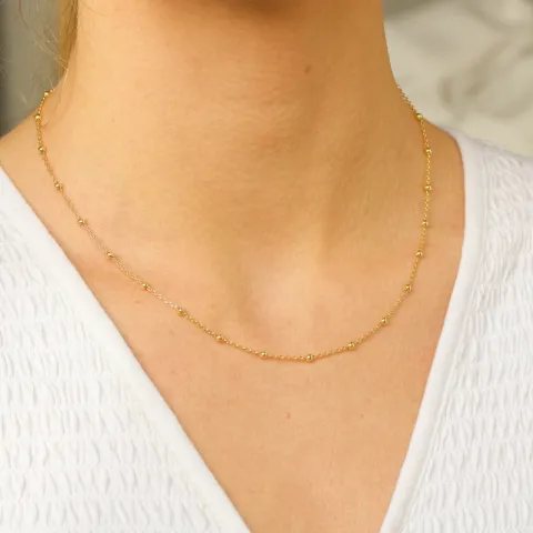 halskæde i forgyldt sølv 42 + 3 cm x 2,6 mm