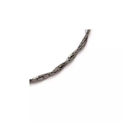 Snoet armbånd i sort rhodineret sølv  x 1,3 mm