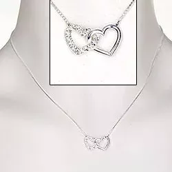 Hjerte veneziahalskæde i sølv med hjertevedhæng i sølv