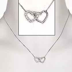 hjerte vedhæng med halskæde i sølv