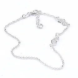 ankelkæde i sølv med hjertevedhæng i sølv