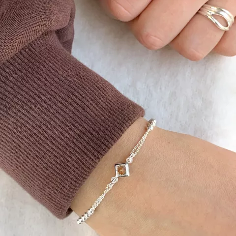 Elegant zirkon armbånd i sølv