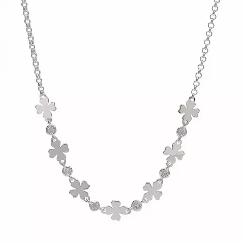 Enkel firkløver halskæde i sølv
