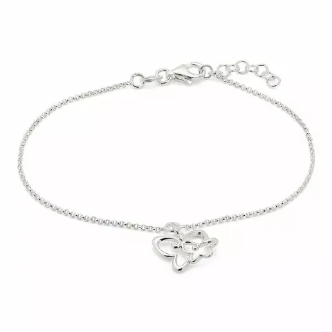 Dobbelt sommerfugl armbånd i sølv