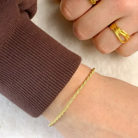 snoet armbånd i forgyldt sølv x 2,3 mm
