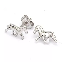 Blanke heste øreringe i sølv