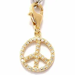 Peace charms vedhæng i forgyldt sølv