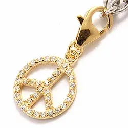 Peace charms vedhæng i forgyldt sølv
