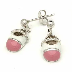 Sko øreringe i rhodineret sølv