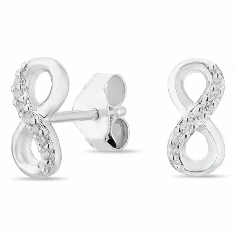 Infinity zirkon øreringe i rhodineret sølv