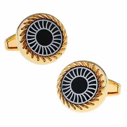 Rund manchetknapper i forgyldt stål