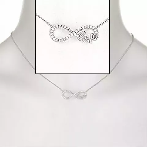 Infinity halskæde i sølv med vedhæng i sølv