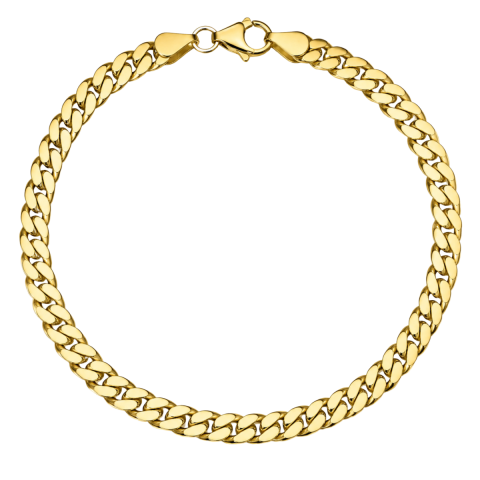 BNH panserarmbånd i forgyldt sølv 18,5 cm x 5,4 mm