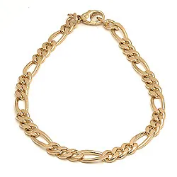 Figaroarmbånd i 14 karat guld 17 cm x 3,4 mm