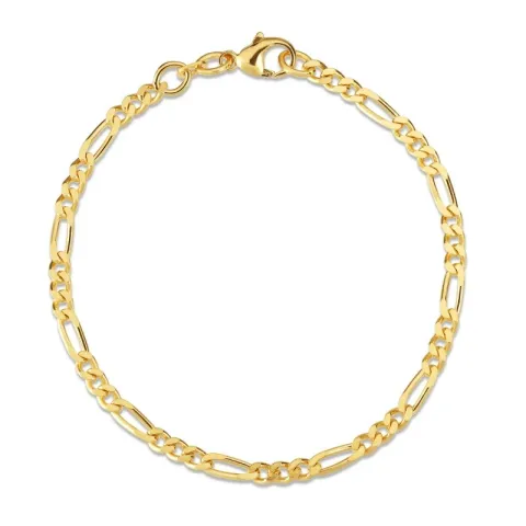 Figaroarmbånd i 8 karat guld 21 cm x 3,4 mm