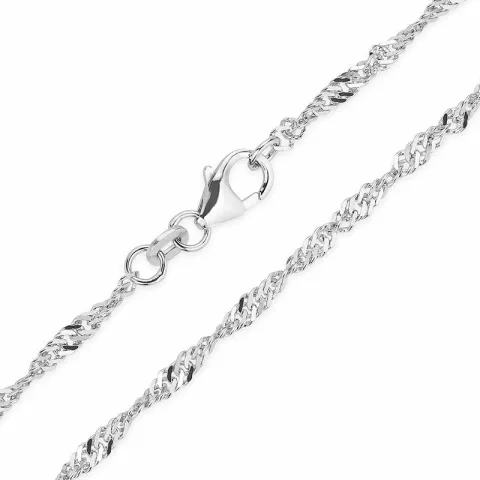BNH singaporehalskæde i 14 karat hvidguld 60 cm x 2,3 mm