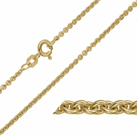 BNH anker rund armbånd i forgyldt sølv 17 cm x 1,8 mm
