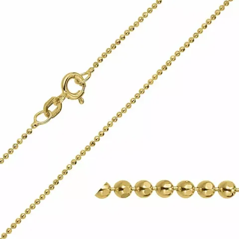 Bnh kuglekæde facet i forgyldt sølv 45 cm x 1,15 mm