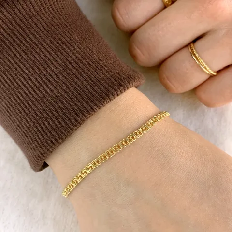 BNH bismarkarmbånd i 8 karat guld 18,5 cm x 3,5 mm