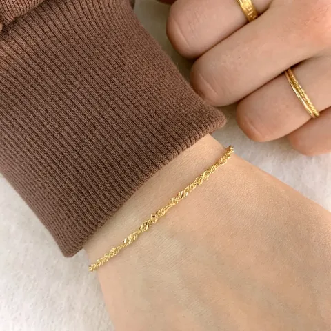 BNH singaporearmbånd i 14 karat guld 18,5 cm x 2,3 mm