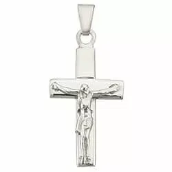 Jesus BNH kors i 14 karat hvidguld