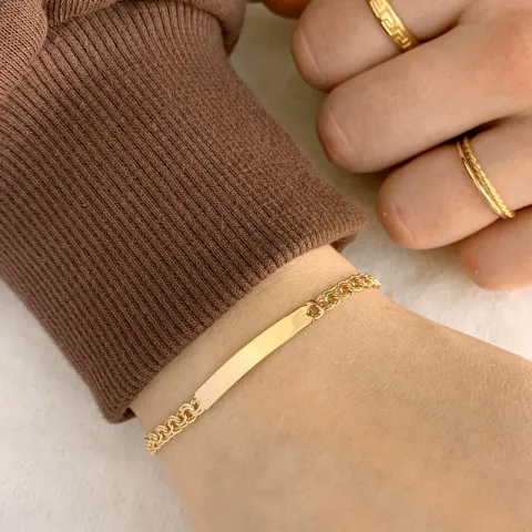 BNH bismarkarmbånd i 14 karat guld 14 cm x 3,5 mm