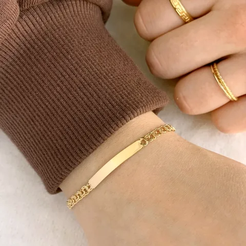 BNH bismarkarmbånd i 14 karat guld 16 cm x 3,5 mm