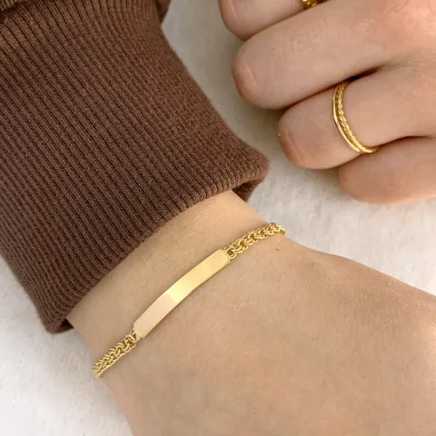 BNH bismarkarmbånd i 8 karat guld 14 cm x 3,5 mm