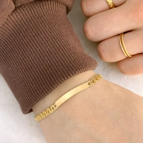 BNH bismarkarmbånd i 8 karat guld 16 cm x 4,0 mm