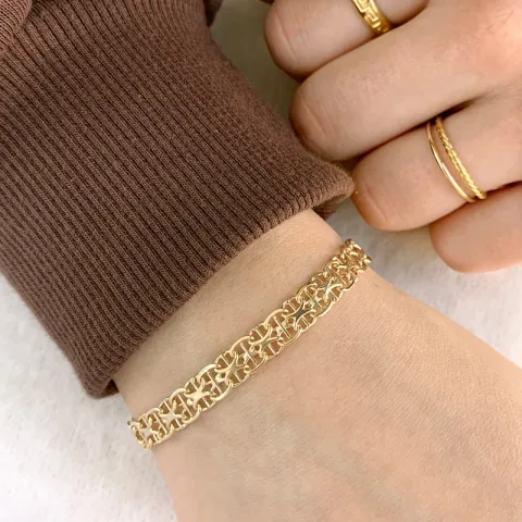 armbånd i 14 karat guld 18,5 cm x 6,5 mm